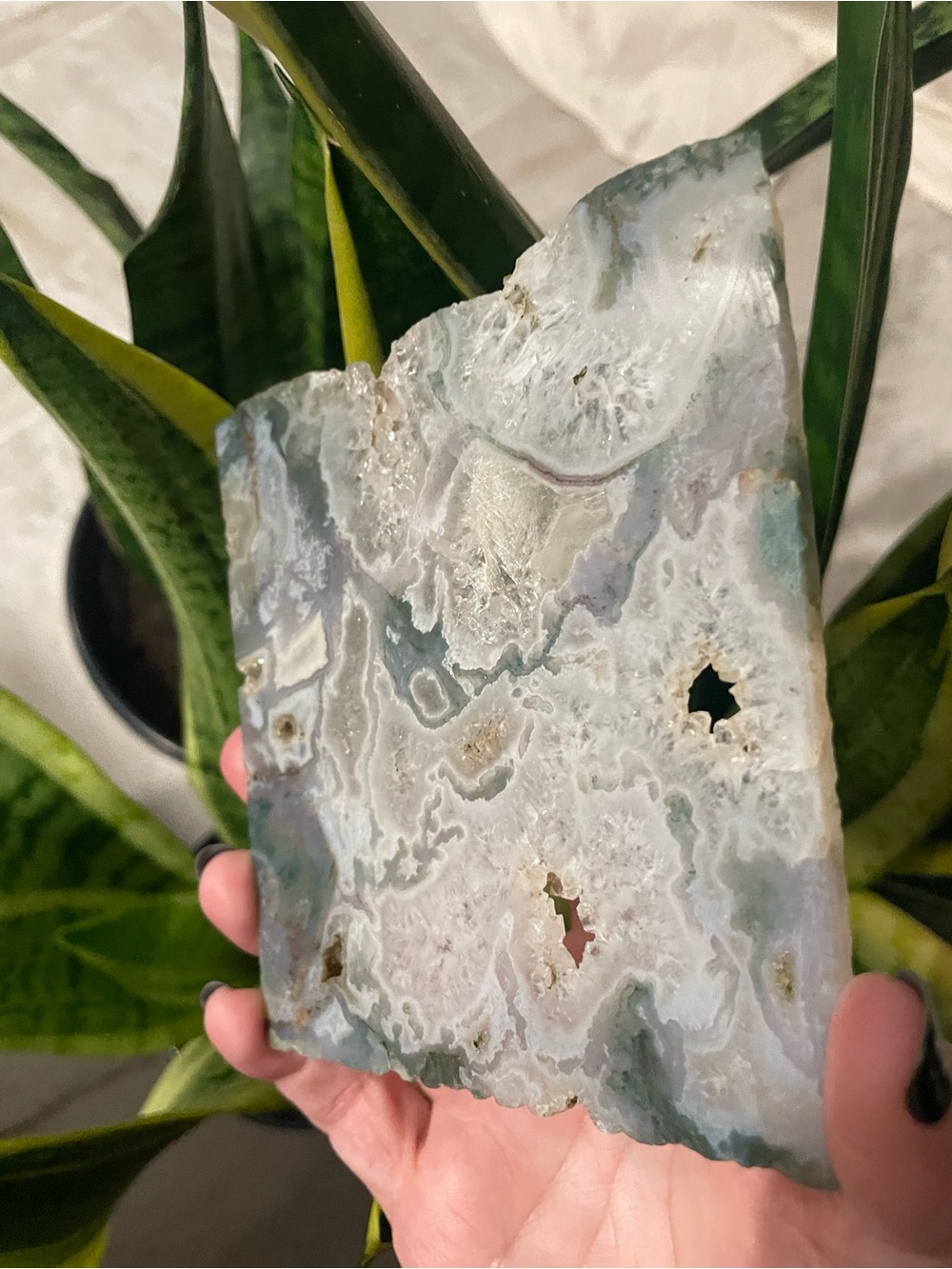Incredible high grade moss agate polished crystal slab - Picture 3 of 7
